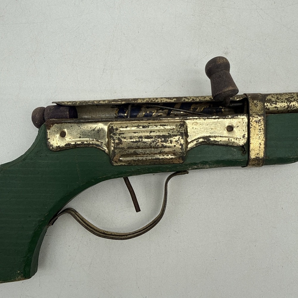 1950's japanese Wooden Tin Cork Gun For Parts Only No Returns - Picture 6 of 11